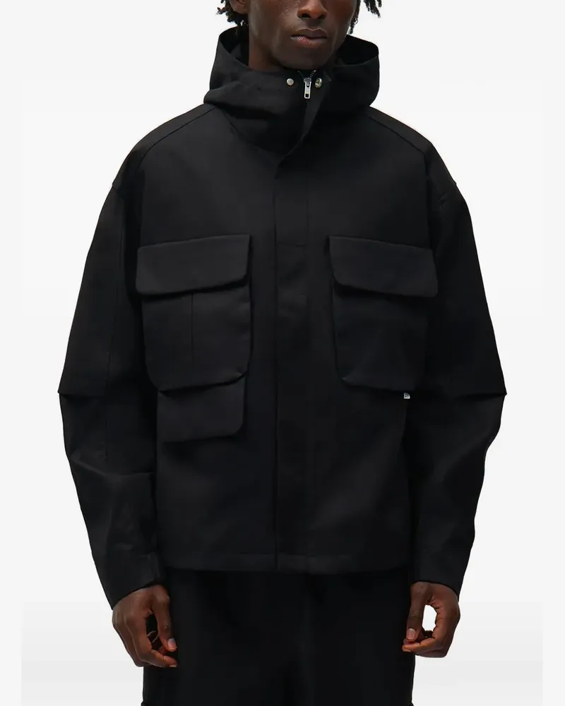 Arte Antwerp hooded flap-pocket jacket - Schwarz Schwarz