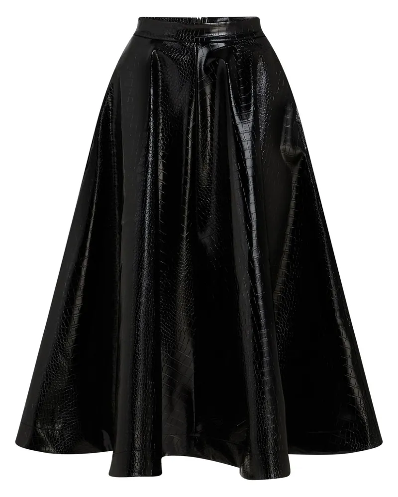 Karl Lagerfeld Rock in A-Linie aus Faux-Leder - Schwarz Schwarz