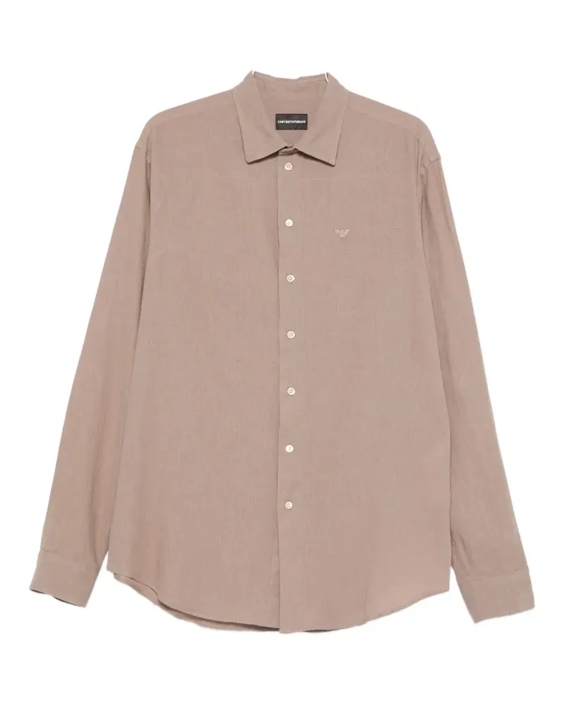 Emporio Armani Leinenhemd mit Knöpfen - Nude Nude