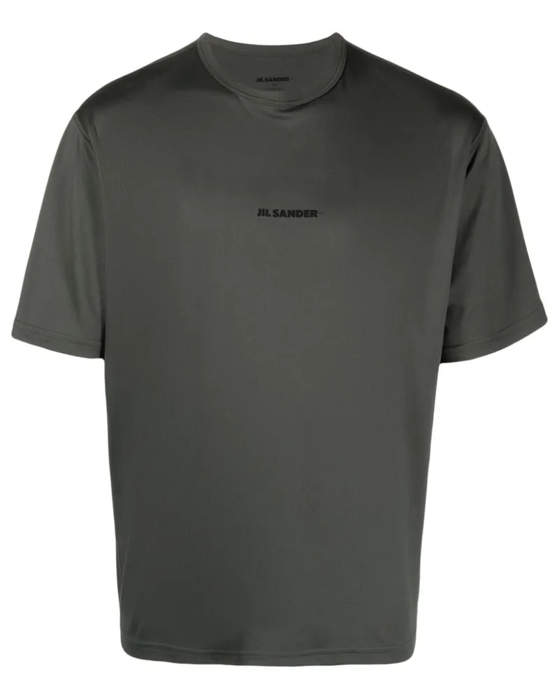 Jil Sander T-Shirt mit Logo-Print - Grün Grün