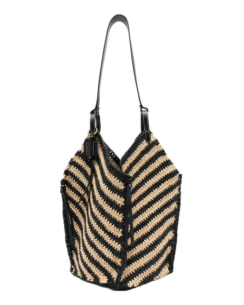 Isabel Marant Tampa striped shoulder bag - Schwarz Schwarz