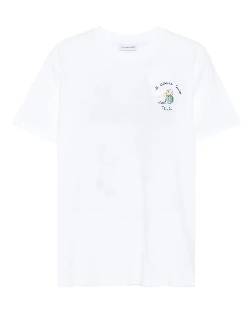 Maison Labiche T-Shirt mit Kaktusstickerei - Weiß Weiß