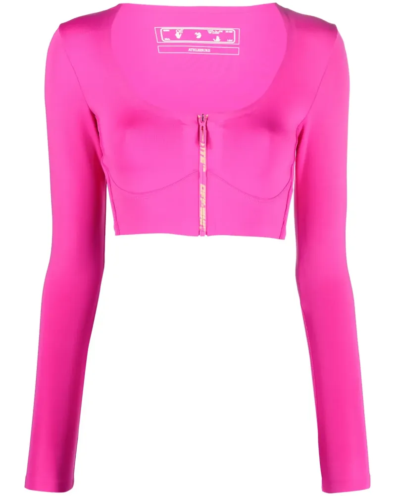 OFF-WHITE Cropped-Oberteil mit Logo - Rosa Rosa