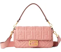 FF Baguette Schultertasche mit Prägung - Rosa