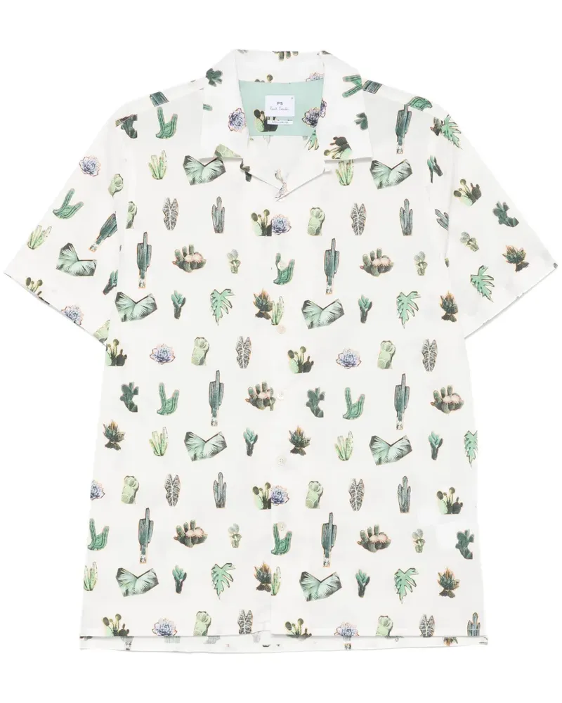 Paul Smith Hemd mit Prickly Pear-Print - Weiß Weiß