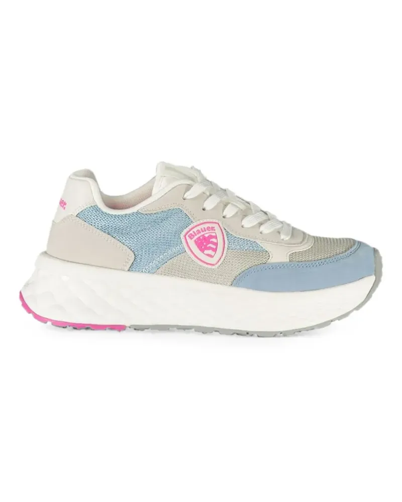 Blauer logo-patch low-top sneakers - Nude Nude