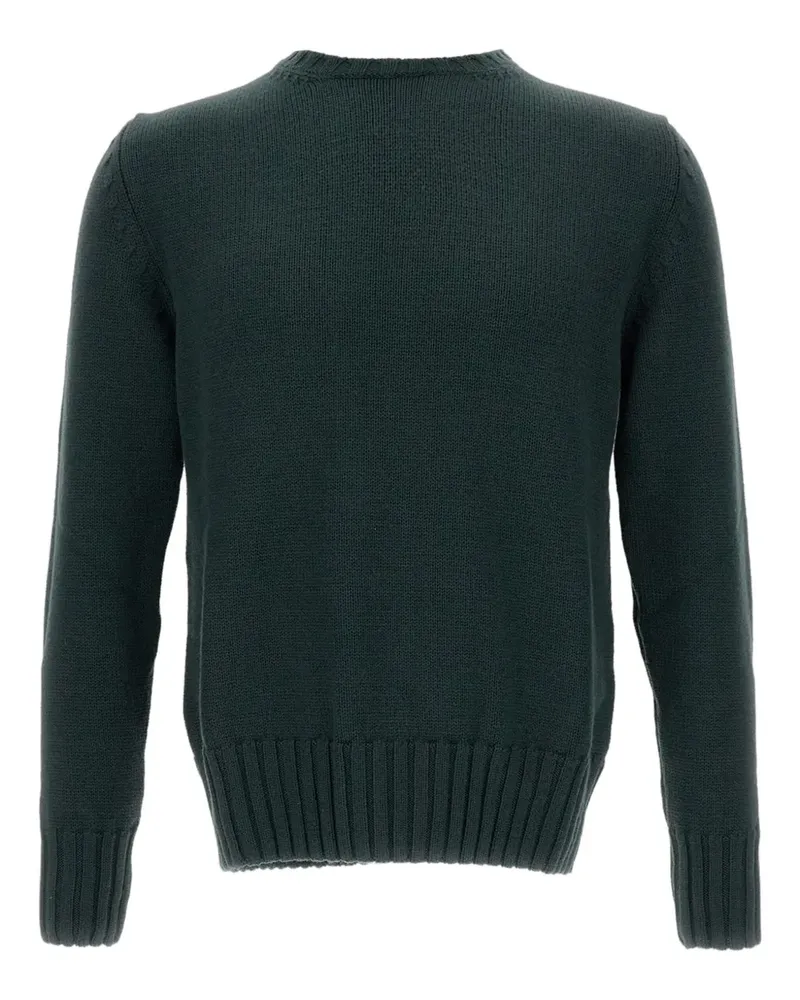 Customer Lovers Gerippter Pullover mit rundem Ausschnitt - Grün Grün