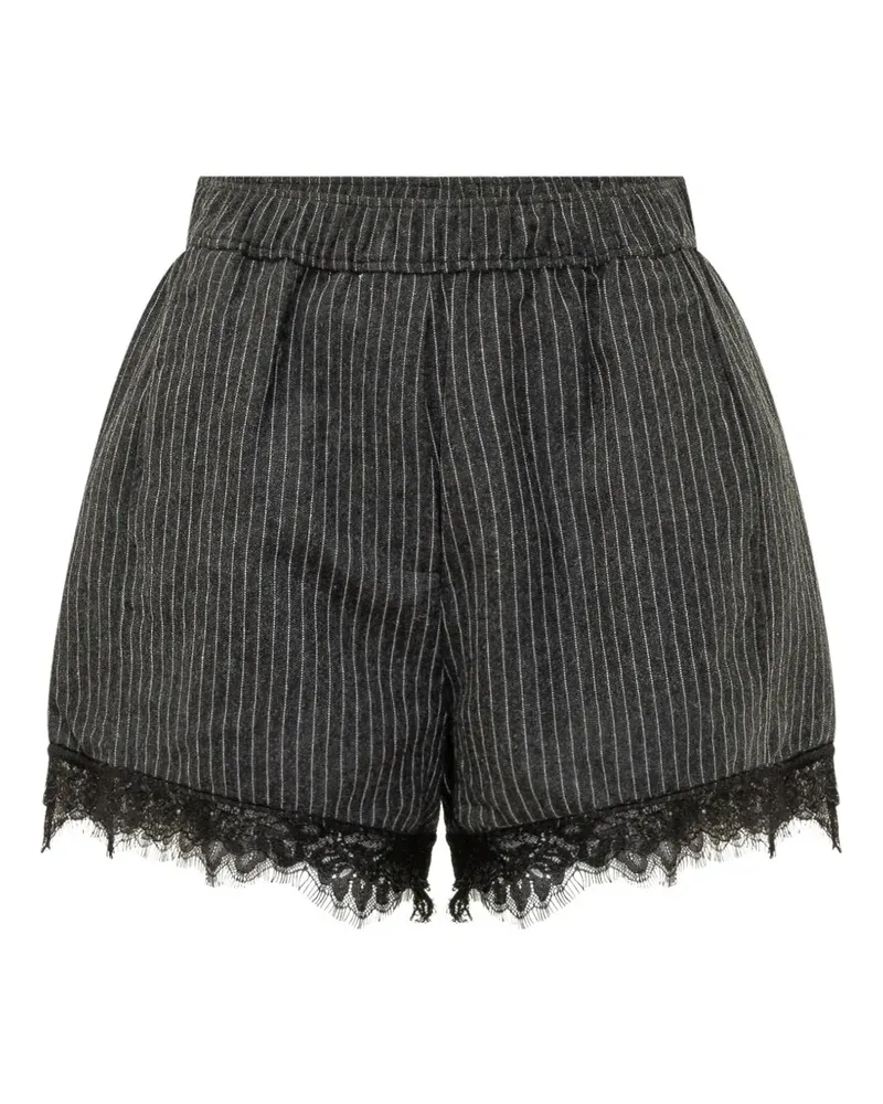 Ganni Shorts mit Nadelstreifen - Grau Grau