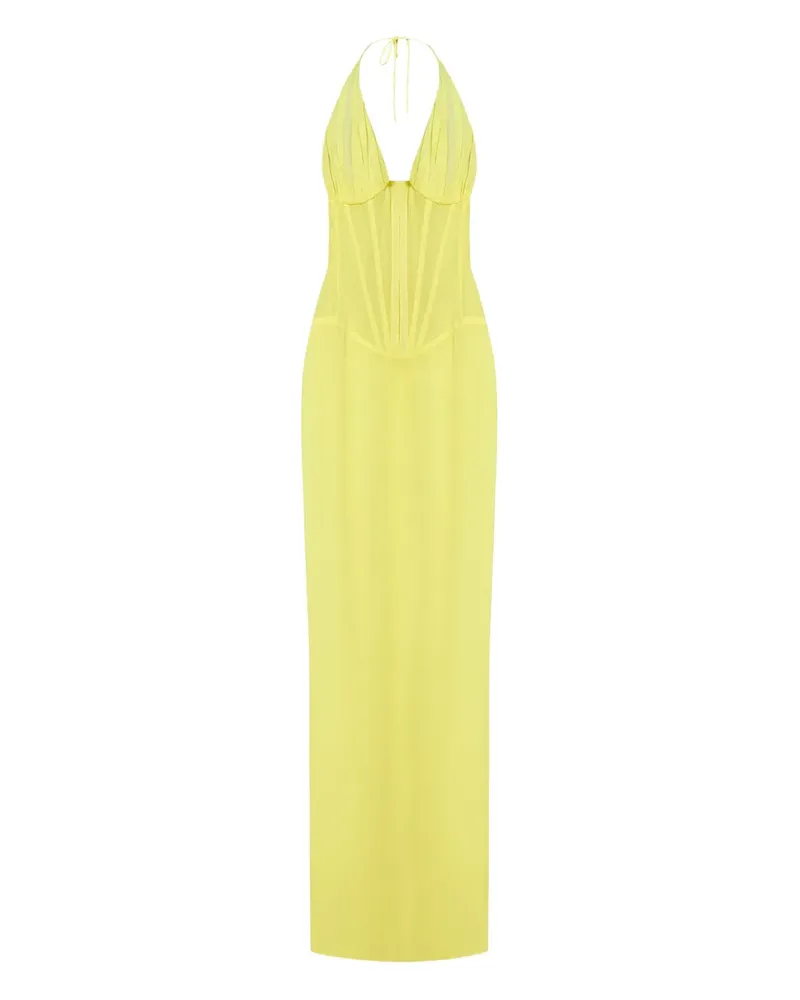Mônot Maxikleid mit Neckholder - Gelb Gelb