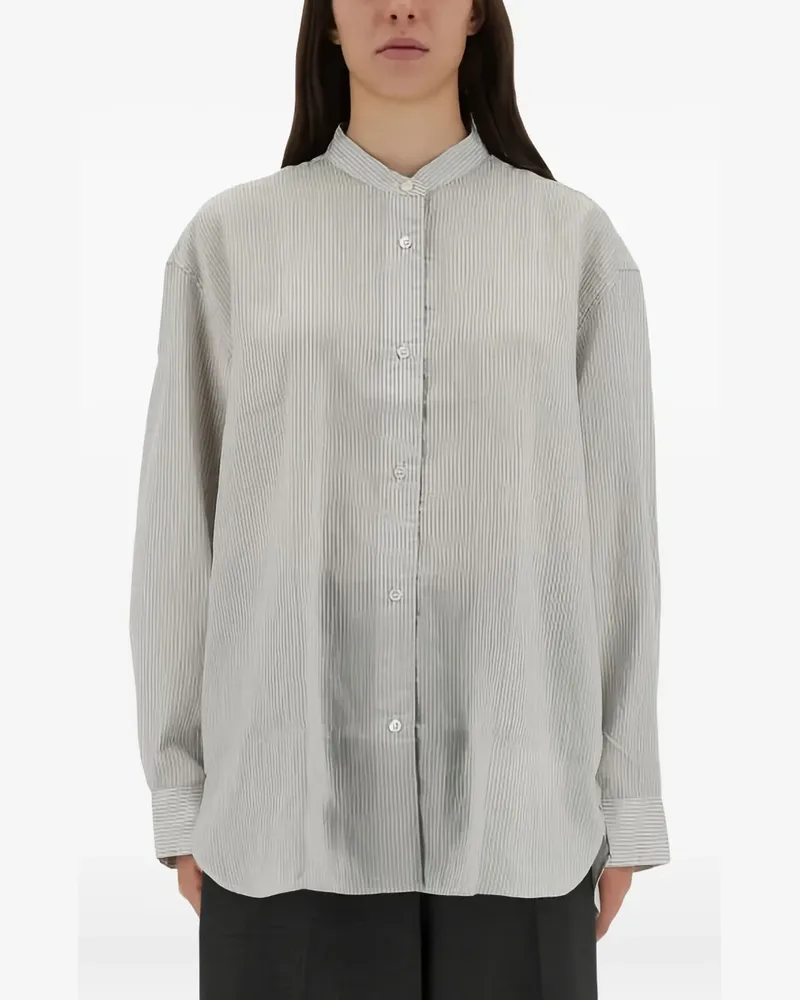 Studio Nicholson stripe collarless top - Grau Grau