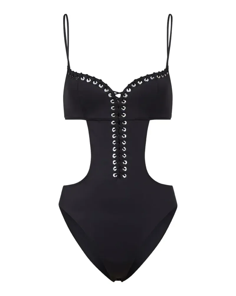 Ludovic de Saint Sernin lace-up cut-out swimsuit - Schwarz Schwarz