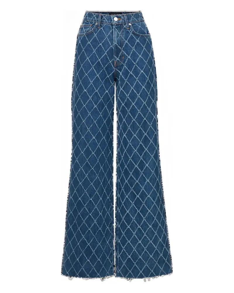Veronica Beard Wide-Leg-Jeans mit Rautenmuster - Blau Blau