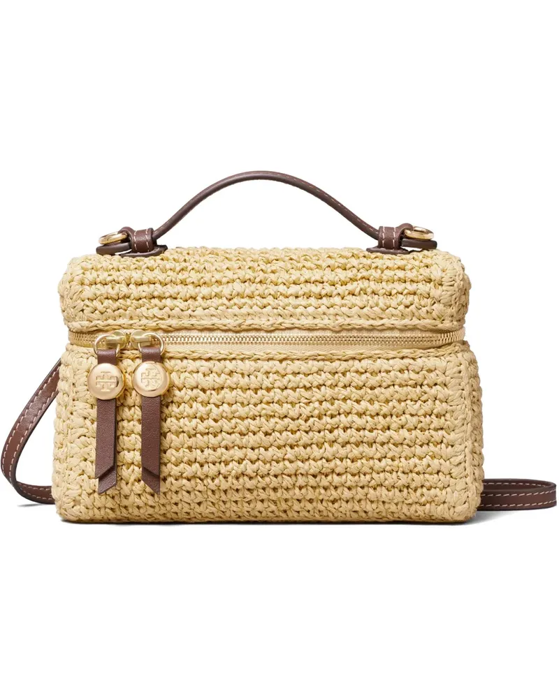 Tory Burch slim Romy woven top-handle bag - Nude Nude