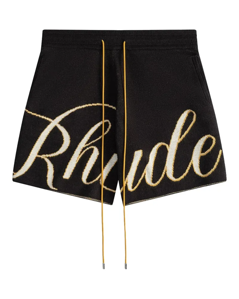 RHUDE intarsia-knit swim shorts - Schwarz Schwarz