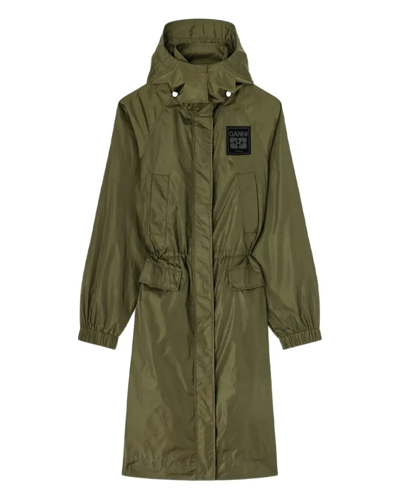 Ganni Mantel mit Kapuze - Grün Grün