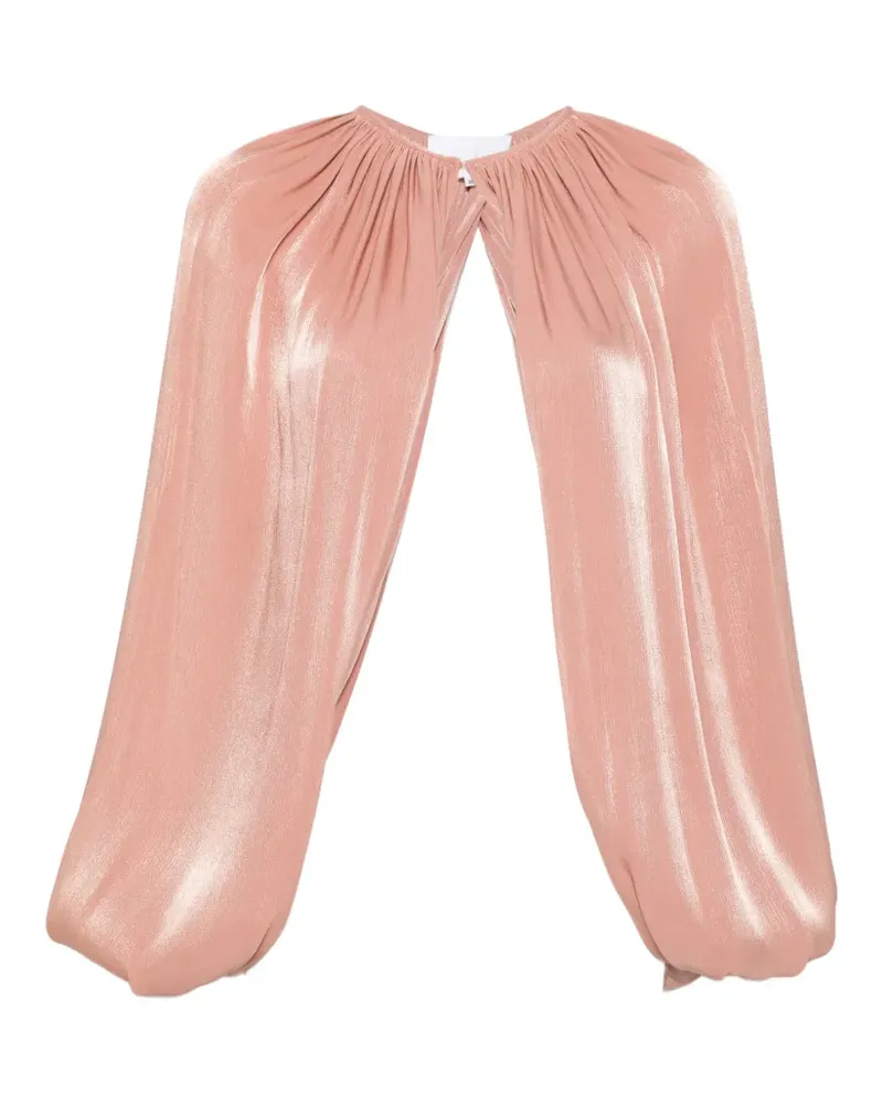 COSTARELLOS Geraffte Cropped-Jacke - Rosa Rosa