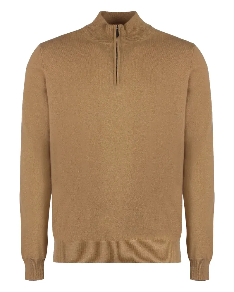 MOORER Pullover mit Reißverschluss - Braun Braun