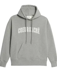 AMI Paris Hoodie mit Coeur Sacre-Stickerei Grau