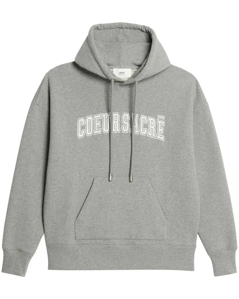 AMI Paris Hoodie mit Coeur Sacre-Stickerei - Grau Grau