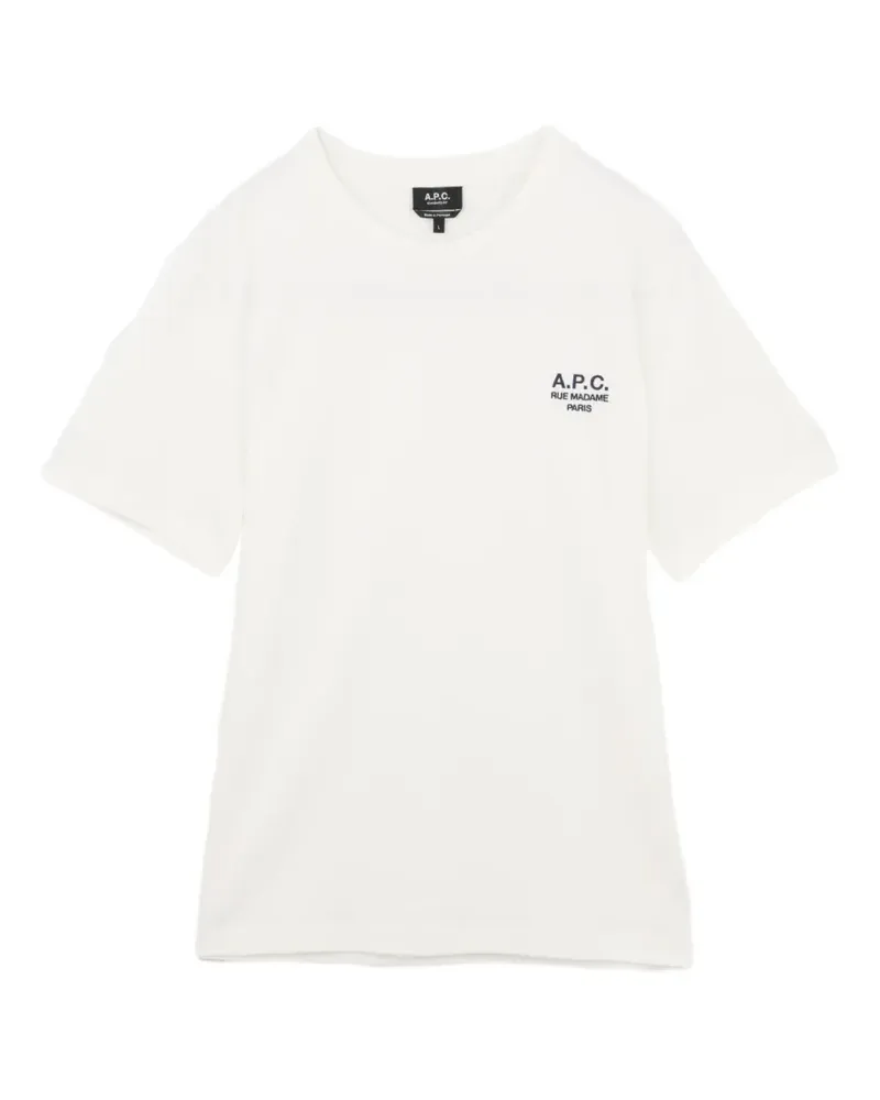 A.P.C. T-Shirt mit Logo-Stickerei - Weiß Weiß