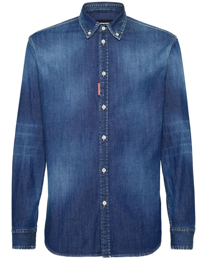 Dsquared2 Hemd mit dunkler Waschung - Blau Blau