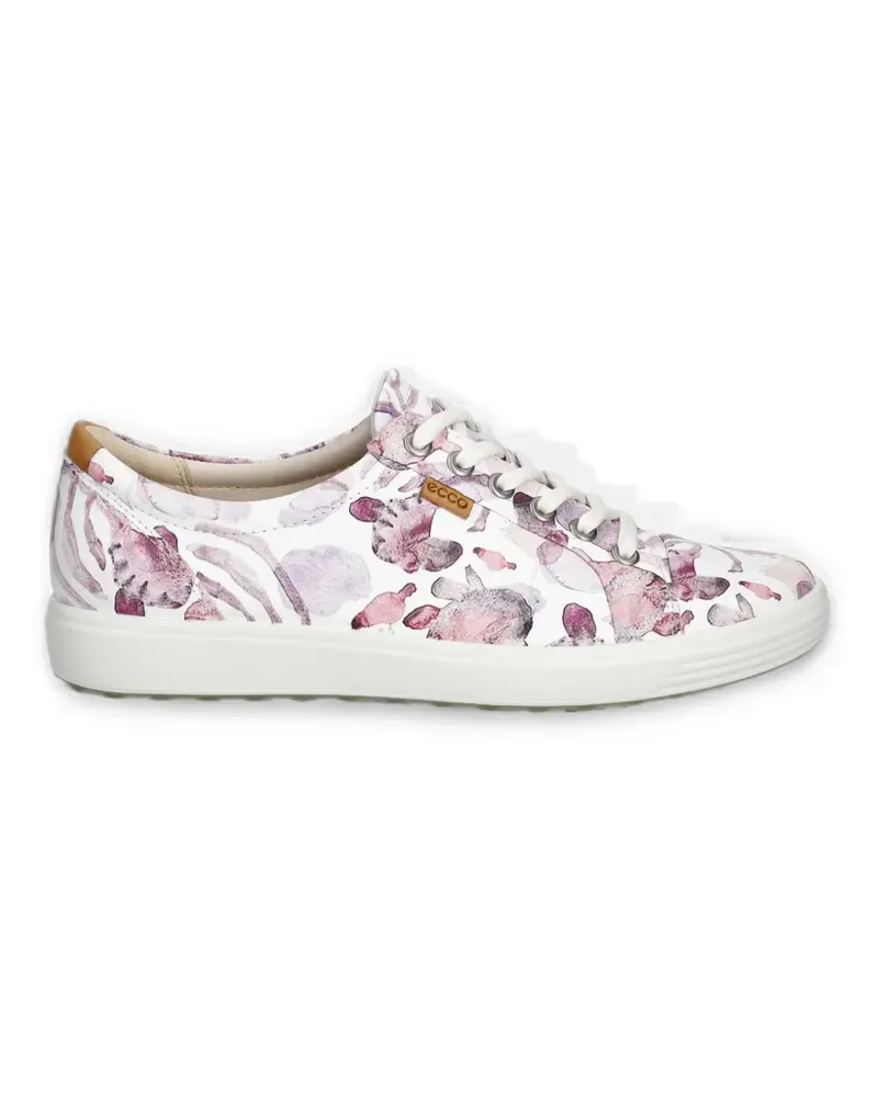 Ecco Soft 7 floral-print leather sneakers - Weiß Weiß