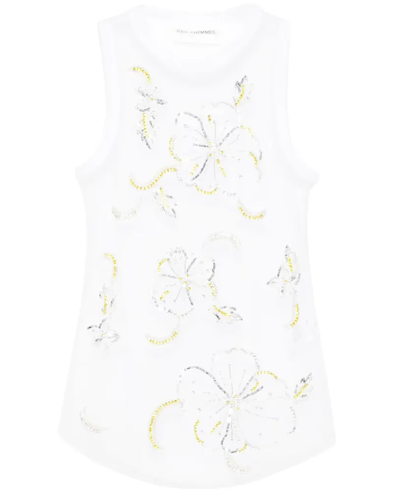 Des Phemmes Hibiscus Tanktop - Weiß Weiß