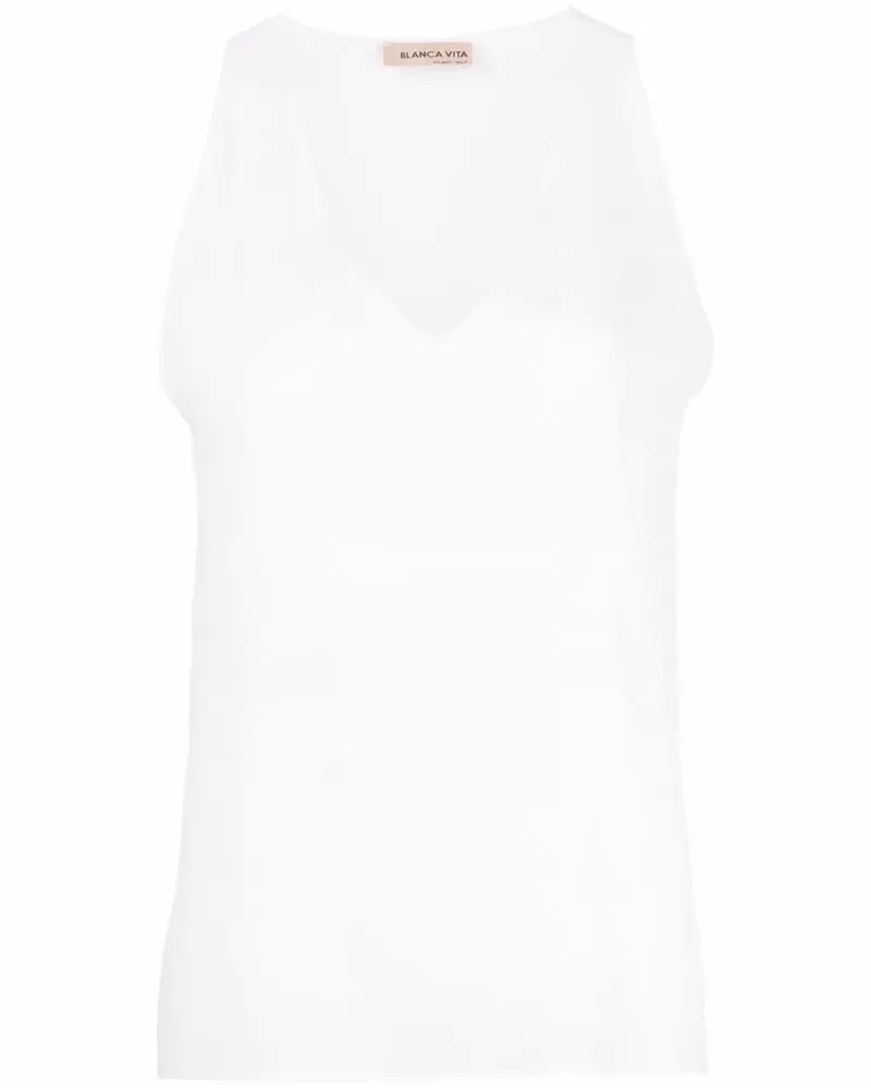 Blanca Top mit V-Ausschnitt - Weiß Weiß