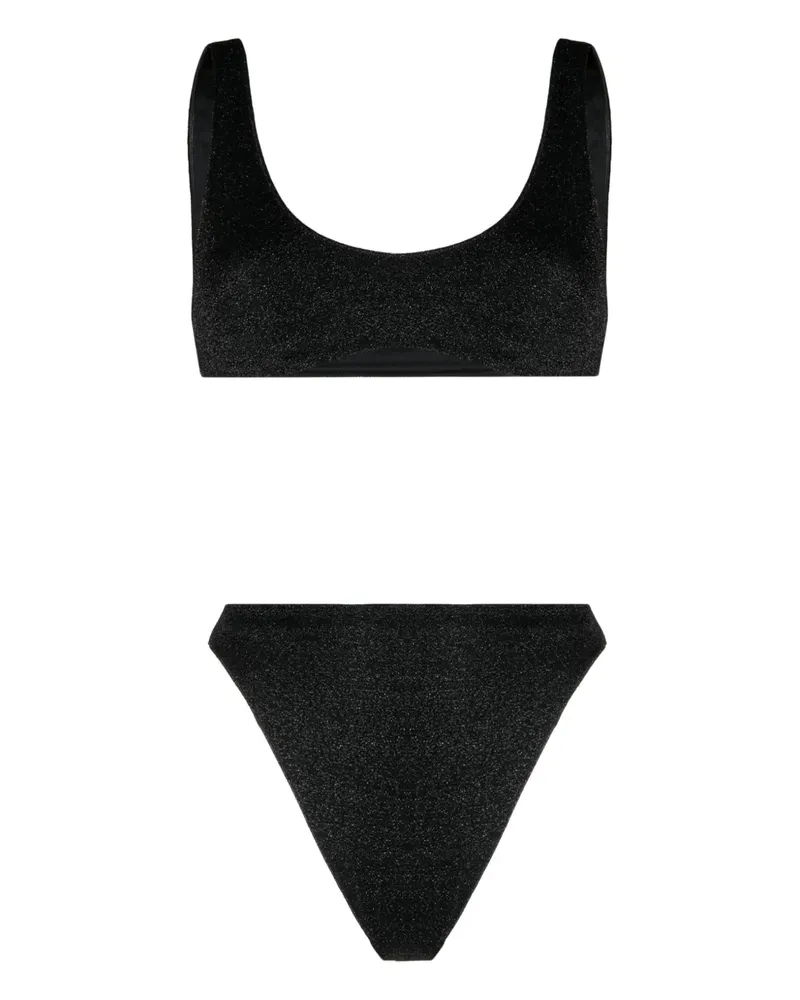 Oséree Lumiere Lurex-Bikini - Schwarz Schwarz