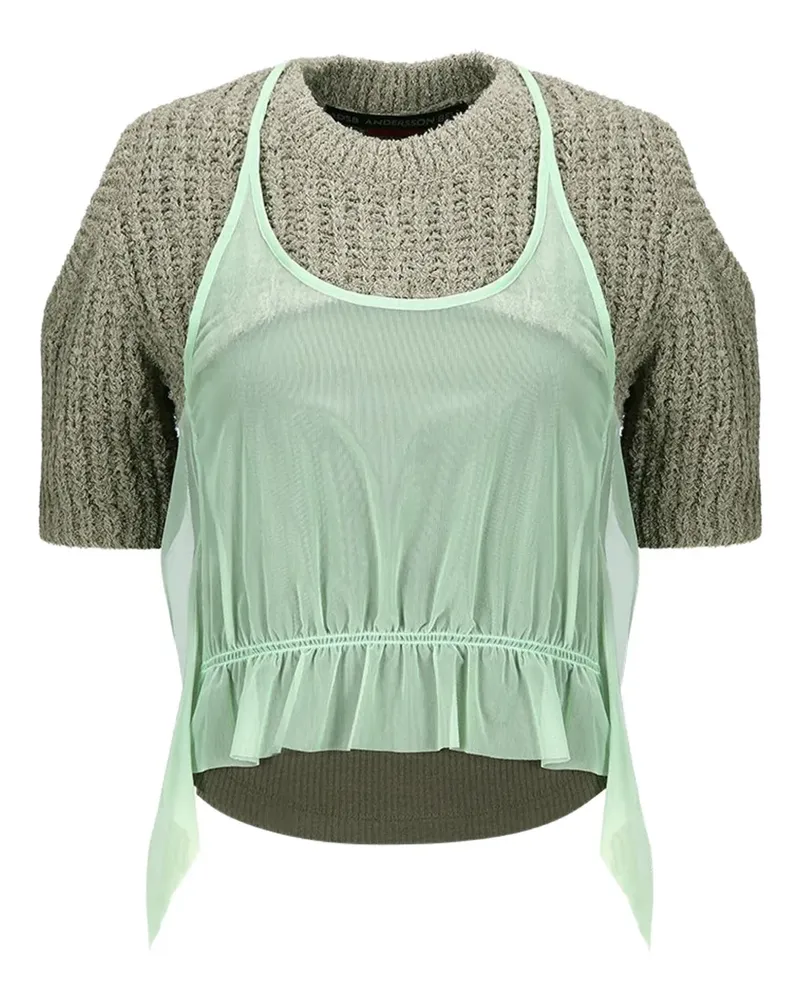 Andersson Bell Gestricktes Top mit Volant - BEI BEIGE Bei