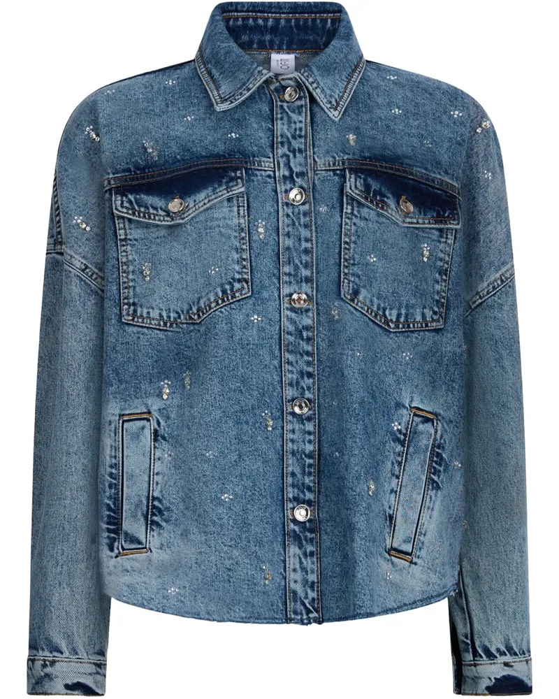 Liu Jo Jeansjacke mit Strassverzierung - Blau Blau