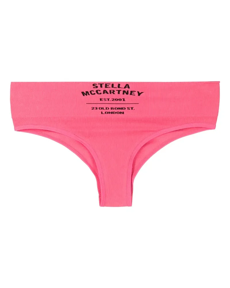 Stella McCartney Gerippter Slip mit Logo-Print - Rosa Rosa