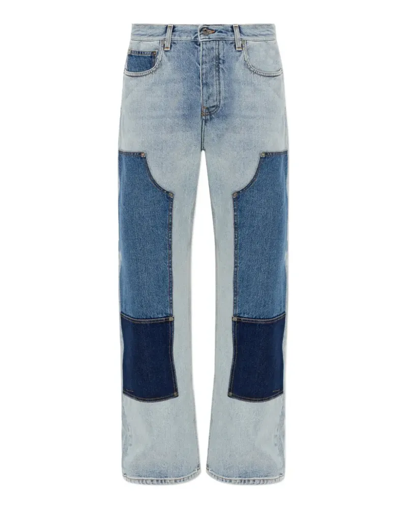 OFF-WHITE patchwork straight-leg jeans - Blau Blau