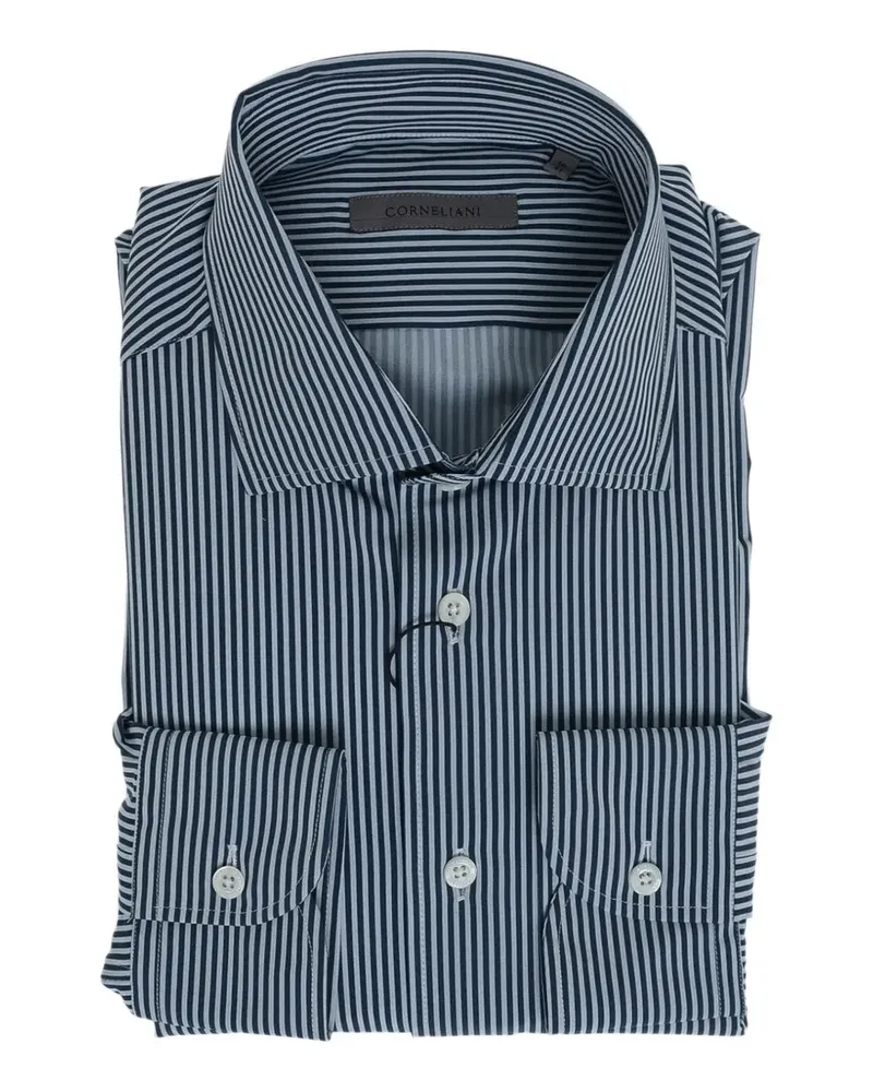 Corneliani Gestreiftes Hemd - Blau Blau
