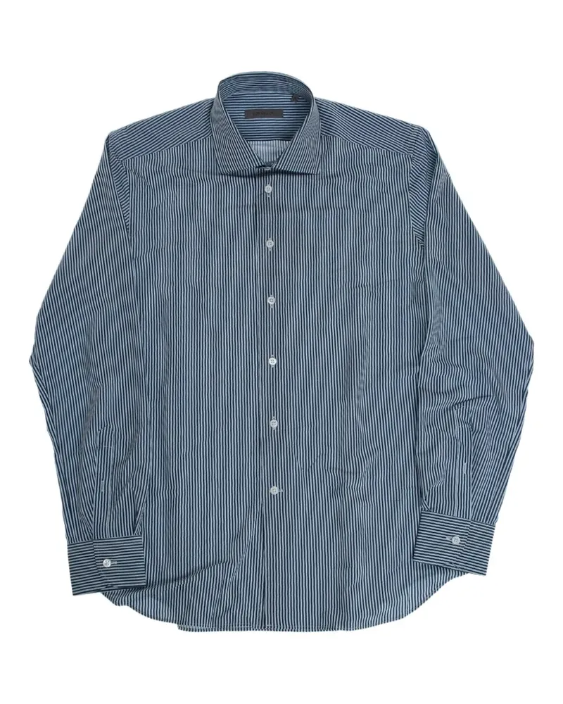 Corneliani Gestreiftes Hemd - Blau Blau