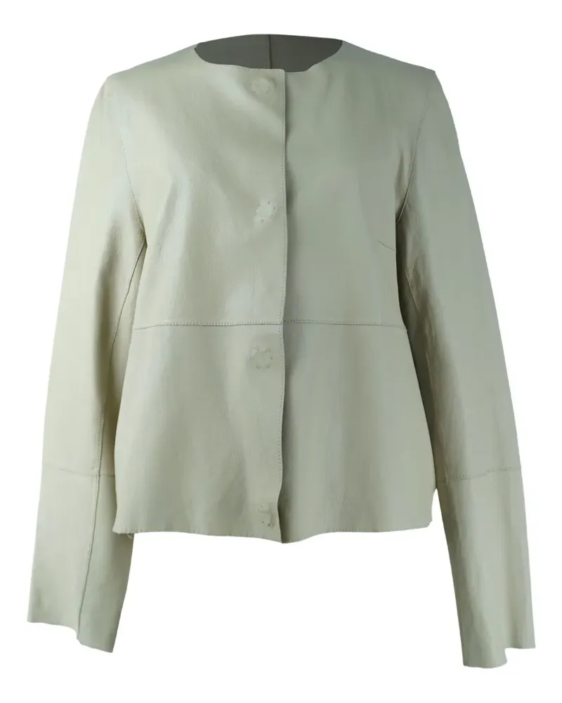 Yves Salomon Lederjacke mit Knopfverschluss - Nude Nude