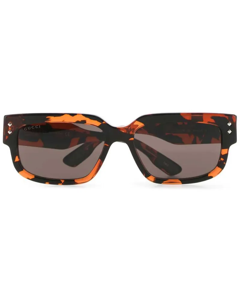 Gucci Eckige Sonnenbrille - Braun Braun