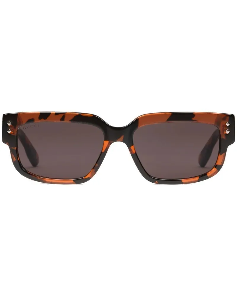 Gucci Eckige Sonnenbrille - Braun Braun