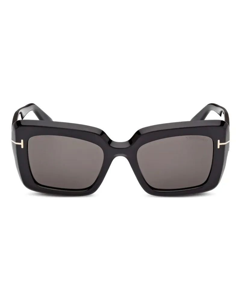 Tom Ford Sonnenbrille mit eckigem Gestell - Schwarz Schwarz