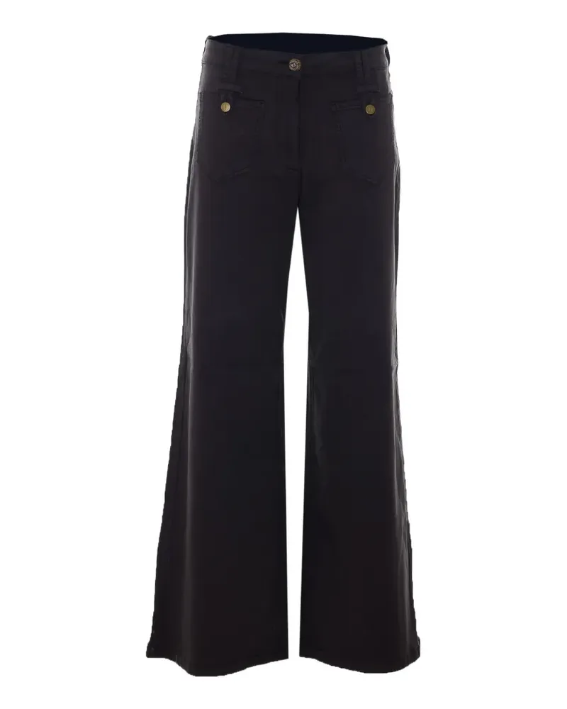 Liu Jo patch-pocket wide-leg jeans - Schwarz Schwarz