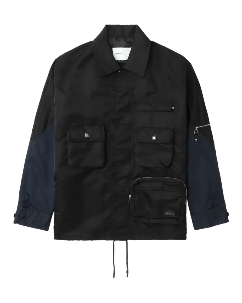 Toga multi-pocket colour-block jacket - Schwarz Schwarz