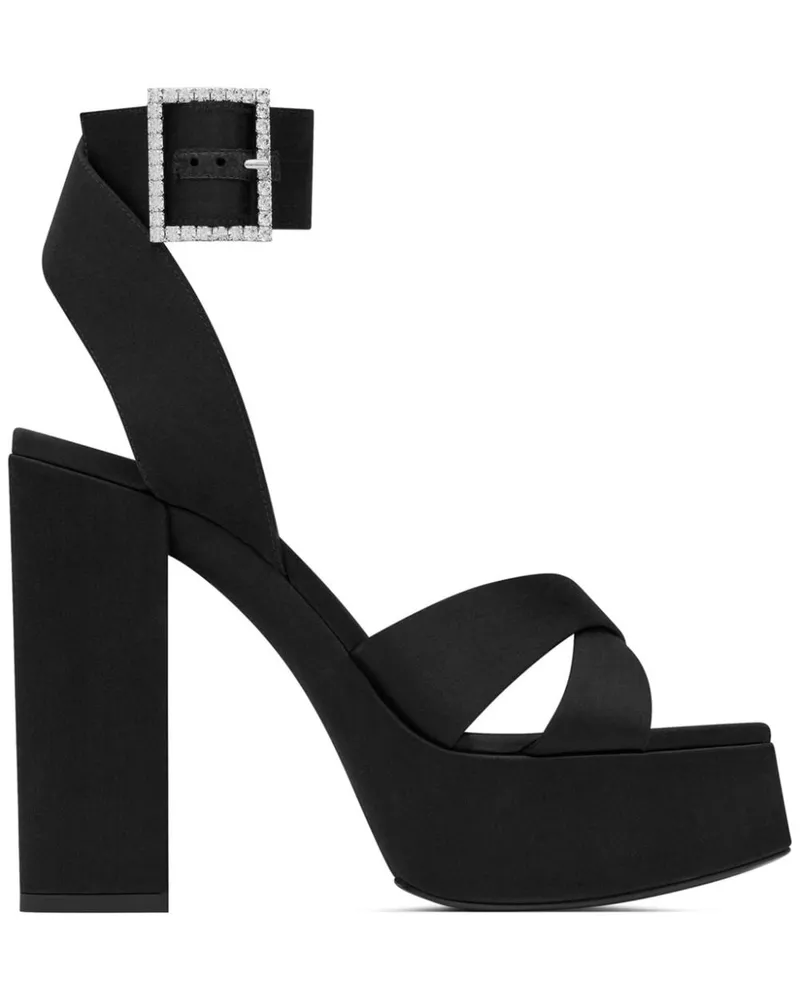 Saint Laurent Bianca Plateau-Pantoletten - Schwarz Schwarz