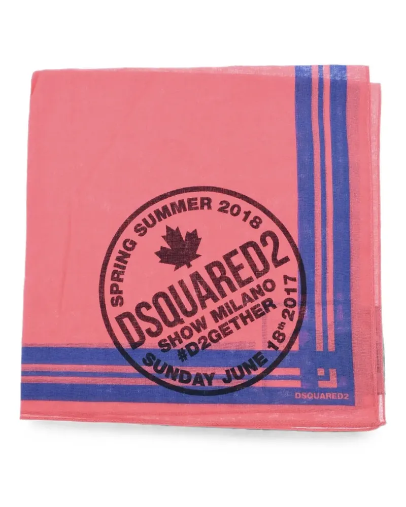 Dsquared2 Schal mit Biber-Print - Rosa Rosa