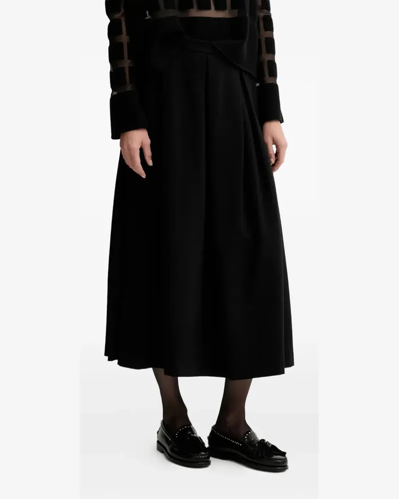 Liviana Conti Molly Midirock mit Falten - Schwarz Schwarz