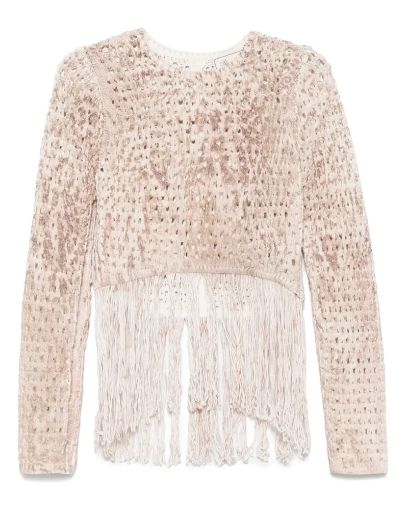 Blumarine Pullover mit Lochstrickmuster - Nude Nude