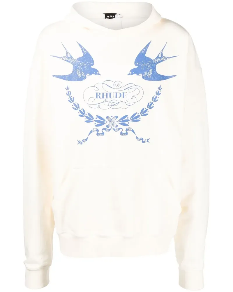 RHUDE Hoodie mit grafischem Print - Weiß Weiß