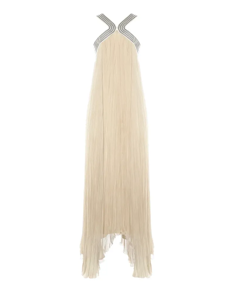 Alberta Ferretti pleated halterneck dress - Grau Grau
