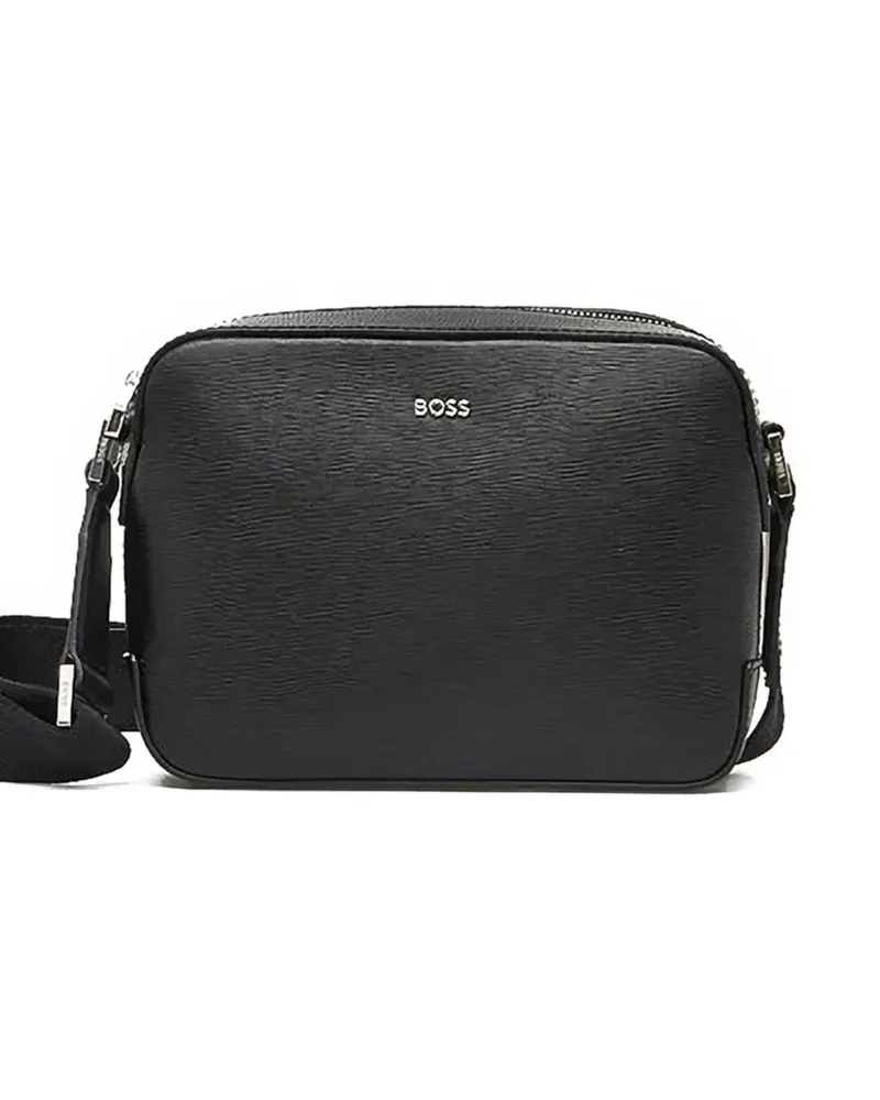 HUGO BOSS Schultertasche aus Leder - Schwarz Schwarz