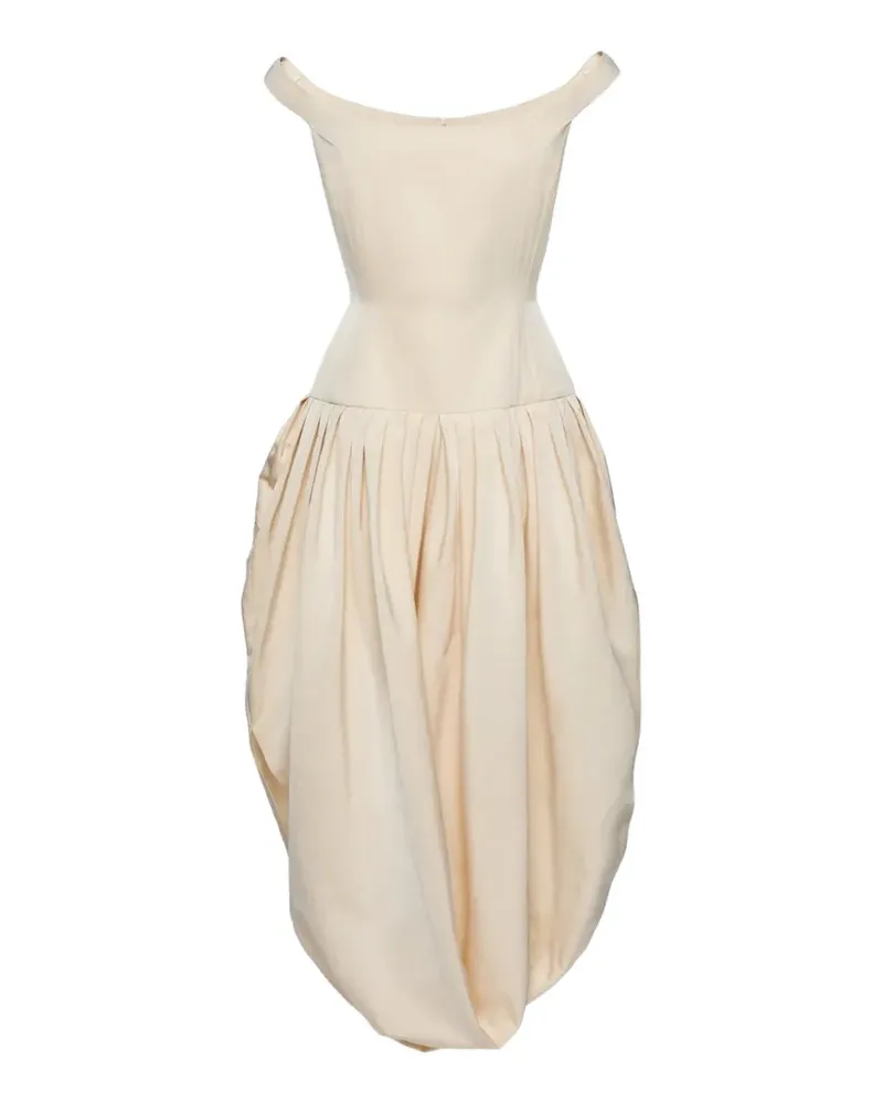 Magda Butrym off-shoulder bubble-skirt draped dress - Nude Nude