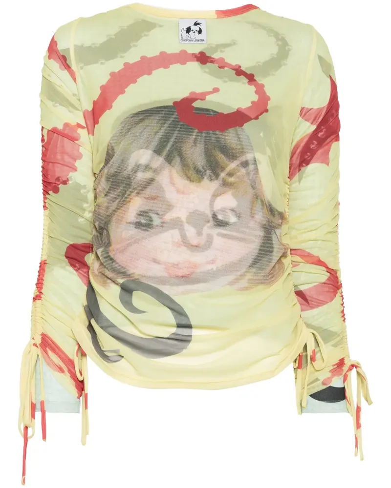 CHOPOVA LOWENA Sam Cat Ballast Langarmshirt - Gelb Gelb